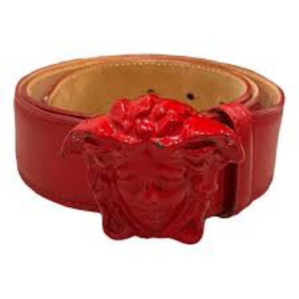 Versace Bold Red Belt with Iconic Medusa Buckle
